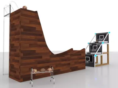 outdoor Basketball Game Ramp Ladder Ball Pots 3D Model  3D model