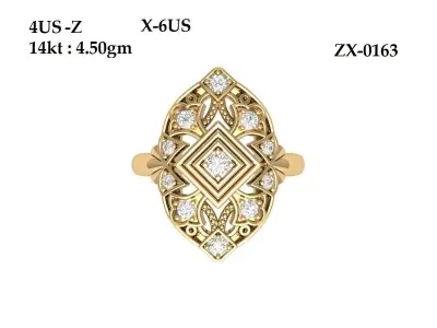 Art-Deco-Ring 3D print model