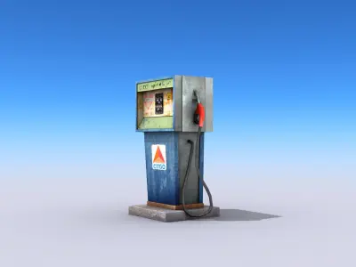 Gas Pump Low-poly 3D model