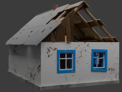 Old Village House Distroyed 3D model