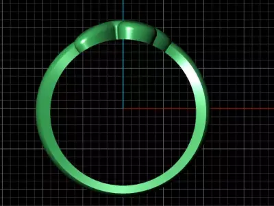 X alphabet baypass ring 3D print model