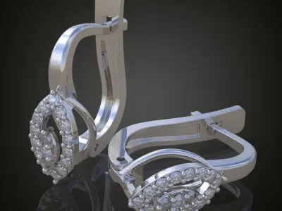 Earring 3D model 3D printable model 0124-6 3D print model