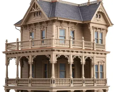 Victorian Vintage Mansion model pack Low-poly 3D model