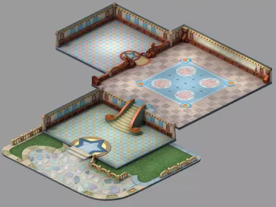 Game Cartoon Family - Ground 03 3D model