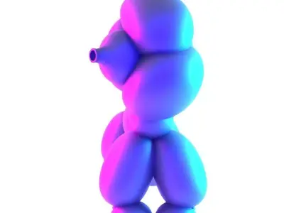 Cotton Poodle Balloon Decoration Props Second Life toy 3D print model