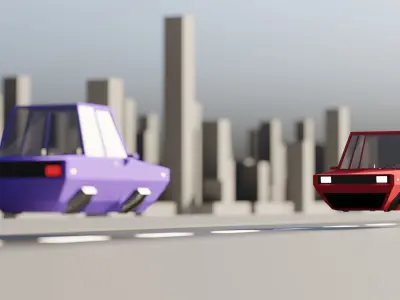 Low Poly Sci Fi Car  Low-poly 3D model