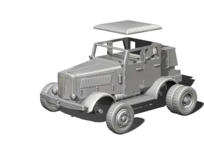 Hanomag SS-100 Gigant and  A-stoff trailer for V2 Rockets 3D print model