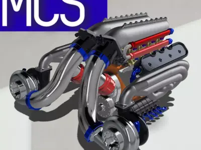 LSX Outlaw Twin Turbo Engine v3 3D print model