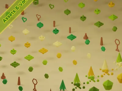 Low Poly Collection - 25 trees pack 9 Low-poly 3D model