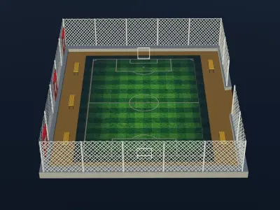 Soccer Stadium - Switzerland Low-poly 3D model