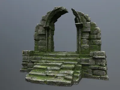 ruin gate Low-poly 3D model