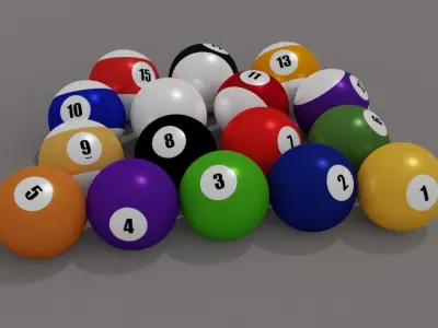 8ball Pool Balls Low-poly 3D model