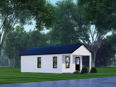 Modern Barndominium 3D Model  Barn Style Residence Design 3D model