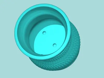 Vase 12 with Plate - Simple Plant Pot - Home Decor 3D print model