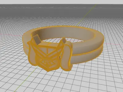 Patriotic Medallion Service Ring 3D print model