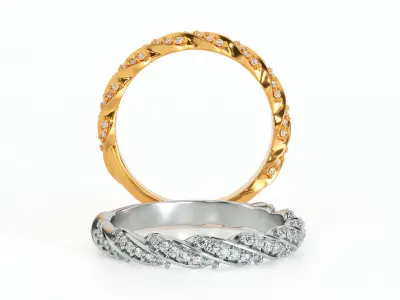 Elegant twisted ring 3D print model