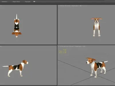 Cartoon beagle - dog Low-poly 3D model