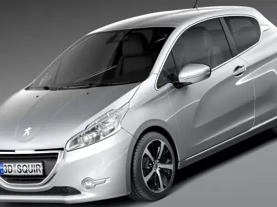 Peugeot 208 3-door 2013 3D model