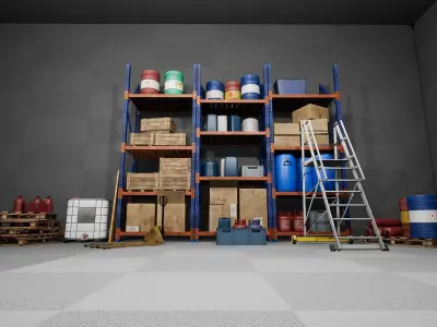 UE4 - Modular Warehouse Props Pack Low-poly 3D model