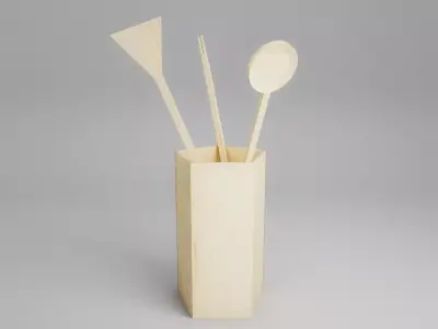 Set of kitchen utensils Free 3D model