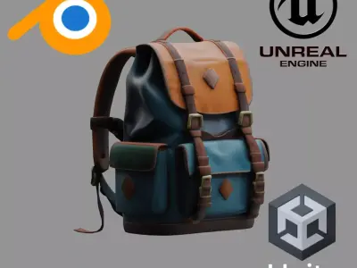 Stylized Backpack BP06 Low-poly 3D model