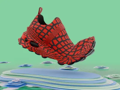 Sneaker 3d shoes model with bending animation  Low-poly 3D model