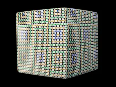 Moroccan Zellij Patern Tiles PBR Scaned Realistic Texture  Low-poly 3D model