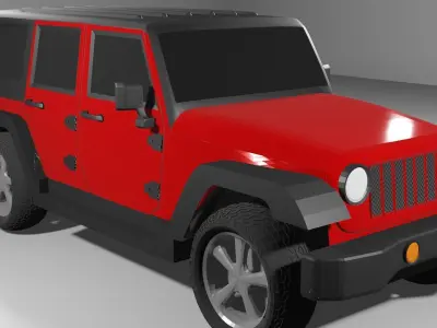  Jeep Wrangler-Red 3D model
