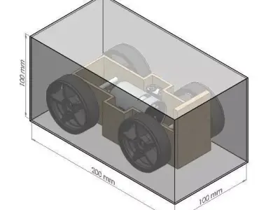 Balsa Battery Car Free 3D model
