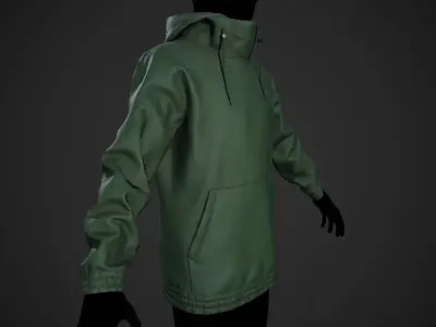 Green Snowboard Hoodie Style 2 Low-poly 3D model
