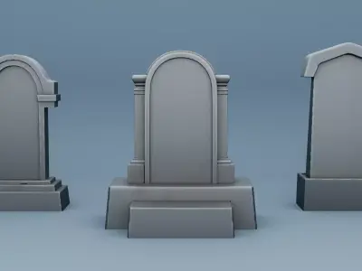 Stylized Tombstones Free 3D model