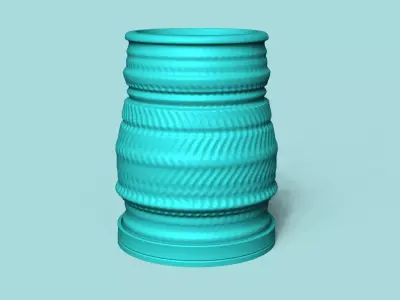 Vase 09 with Plate - Simple Plant Pot - Home Decor 3D print model