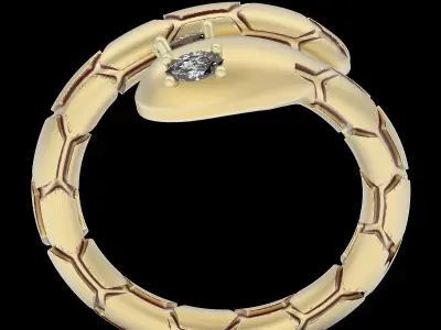 snake ring silver gold jewelry printable 3d model design 3D print model