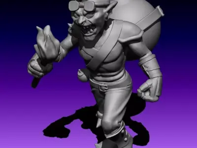 Goblin Sapper ver 2 -goblin with bomb 3D print model