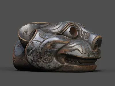 PBR Material Silver and Bronze Tigers 3D model