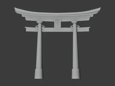 Japanese Torii gate 3D model Low-poly 3D model