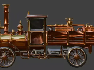 Steampunk Heavy Cargo Truck 3D Model Low-poly 3D model