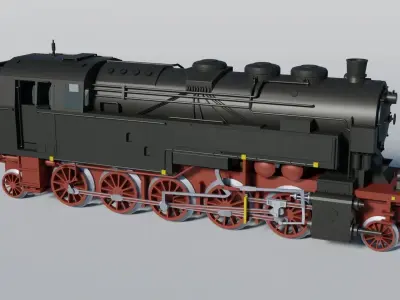 Historical German BR95 steam engine 3D model