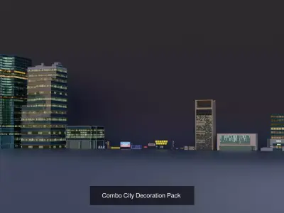 Low Poly  and City Exterior Assets Pack  3D Model Collection