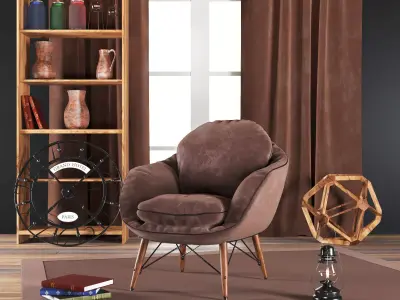 LOFT COLLECTION chair with bookshelves 3D model