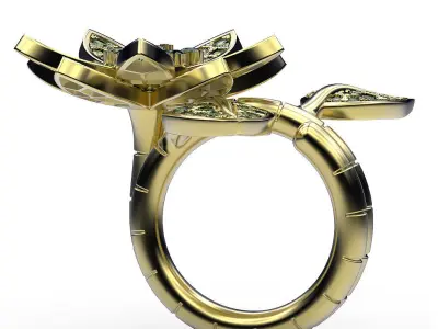 Ring Lotus 3D print model