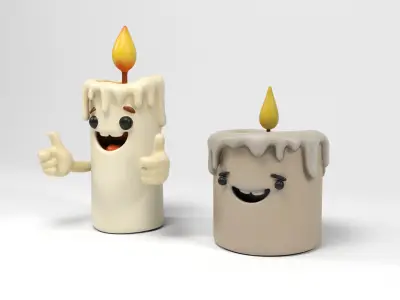 Funny Candles Low-poly 3D model
