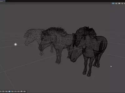 Realistic Zebra Figure Low-poly 3D model