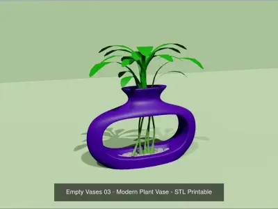 04 Empty Vases Collection - Modern Plant Vase - STL Printable