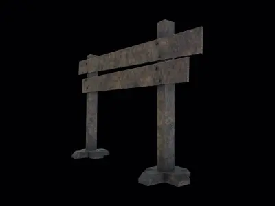 Wooden Barricade Free low-poly 3D model