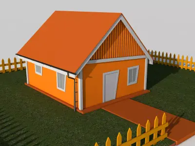 Cartoon House Low-poly 3D model