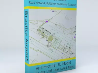 Brasilia BSB Airport Roads and Buildings 3D model