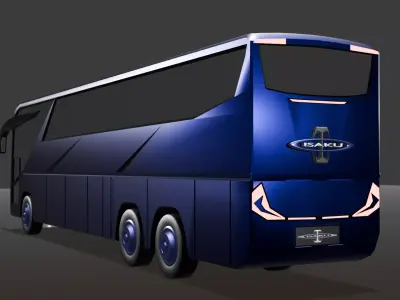 Luxury Coach Bus - Low Poly Game Ready Low-poly 3D model