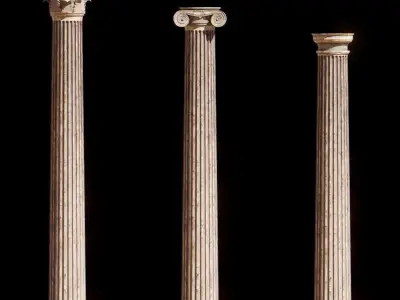 Classical order column pack 3D model