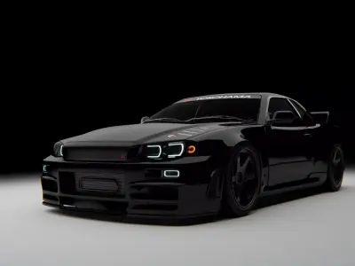 Nissan R34 Skyline Skyline twin Turbo 3D model